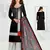 Black Plain Cotton Unstitched Salwar Kameez With Dupatta