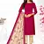Red Plain Cotton Unstitched Salwar Kameez With Dupatta