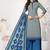 Grey Abstract Print Cotton Unstitched Salwar Kameez With Dupatta