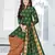 Green Floral Print Cotton Unstitched Salwar Kameez With Dupatta