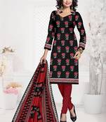 Black floral print cotton salwar
