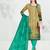 Beige Floral Print Cotton Unstitched Salwar Kameez With Dupatta