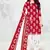 Red Floral Print Cotton Unstitched Salwar Kameez With Dupatta