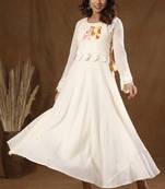 KAAJH Off White Embroidered Ethnic Kurta