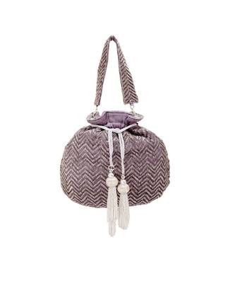 Classic Grey Velvet Potli Bag 1