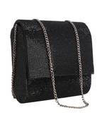 Royal Black Shiny Sling bag