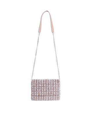 Pearl Studded Rose Gold Sling Bag 2