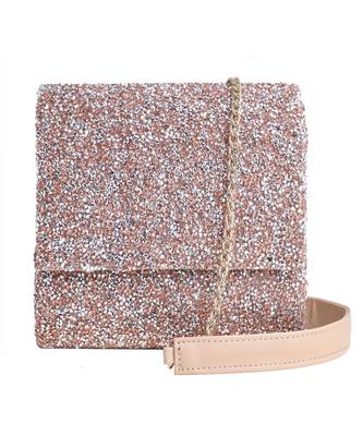Designer Sling bag with Rose Gold stone work 1