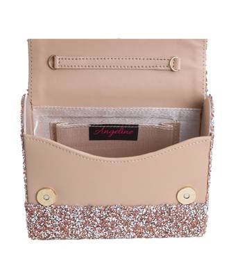 Designer Sling bag with Rose Gold stone work 3