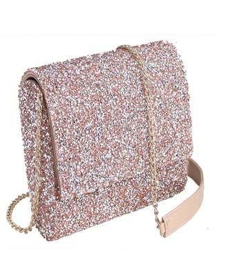 Designer Sling bag with Rose Gold stone work 4