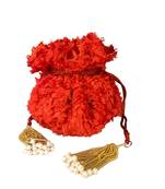 feather feel red Potli Bag