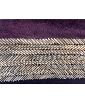 Gold Designer Work Potli Bag on Royal Purple Velvet 4