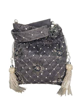 Grey Web Potli Bag 2