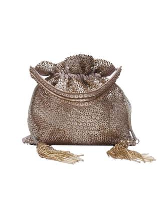 Beige Golden Potli Bag 3