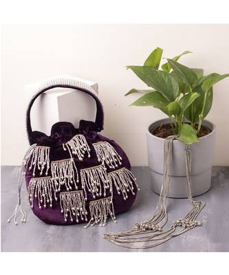 Angeline Purple Designer Potli Bag 1