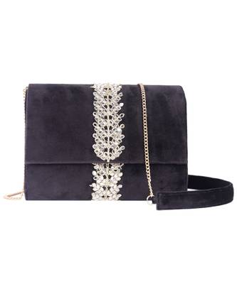 Black Velvet Designer Sling Bag 2
