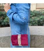 Red Velvet Designer Sling Bag