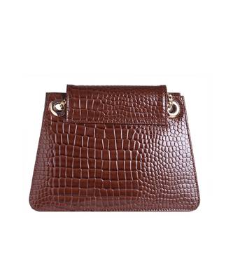 Crocodile design Brown Sling Bag 2