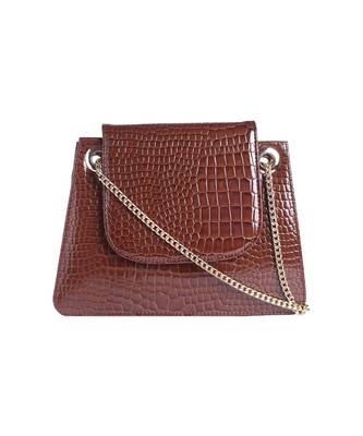 Crocodile design Brown Sling Bag 3