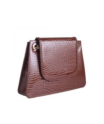 Crocodile design Brown Sling Bag 5