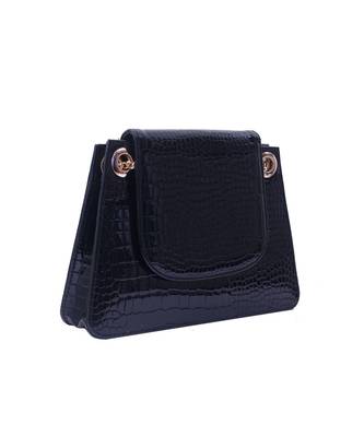 Crocodile design Black Sling Bag 5