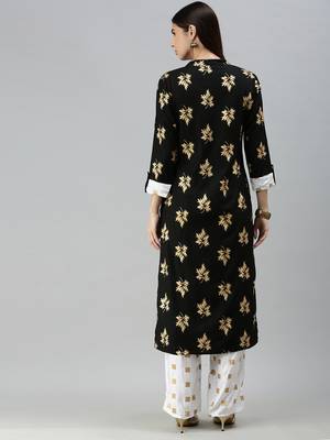 Black Plain Rayon Party-Wear-Kurtis 2