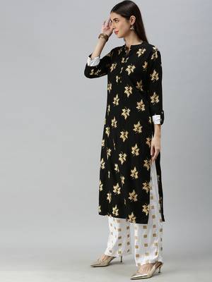 Black Plain Rayon Party-Wear-Kurtis 3