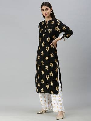 Black Plain Rayon Party-Wear-Kurtis 4