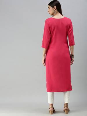 Multicolor Crepe Printed Straight Kurta  2