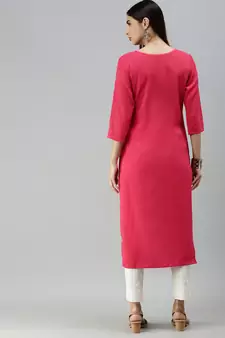 Multicolor Crepe Printed Straight Kurta 