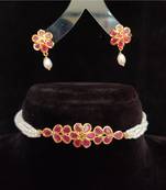 Natural Fresh Water Pearl  Choker Set From Hyderabad With Certificate of Authenticity