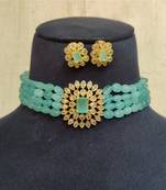 Sky blue cubic zirconia chokers
