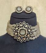 off white cubic zirconia chokers