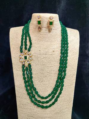 Green cubic zirconia necklace-sets 1