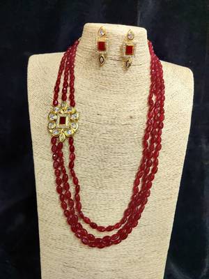 red cubic zirconia necklace-sets 1