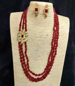 red cubic zirconia necklace-sets