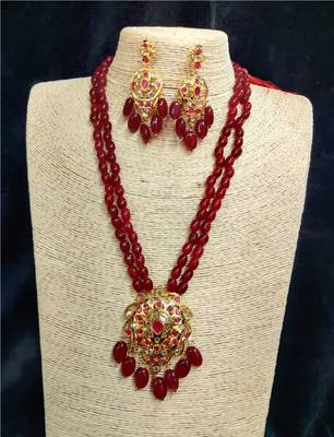 Red cubic zirconia necklace-sets 1