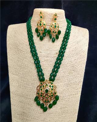 Green cubic zirconia necklace-sets 1