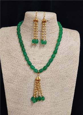 Green cubic zirconia necklace-sets 1
