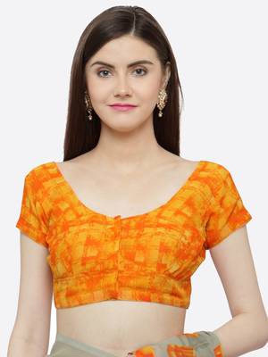 multicolor printed georgette saree with blouse 5