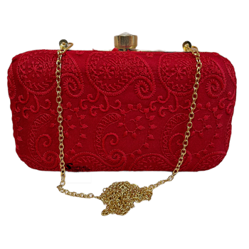 Shoptory India Chicken Kari Embroidery Box Clutch For Women 2