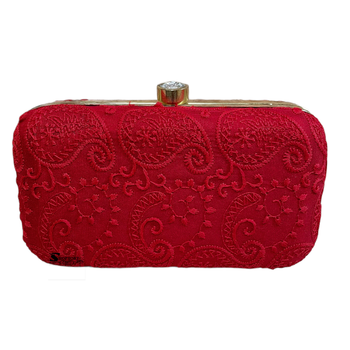 Shoptory India Chicken Kari Embroidery Box Clutch For Women 5