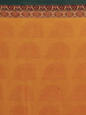Women's Mustard Georgette Printed Saree 4