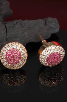 Multicolor Gold plated Stone Earrings
