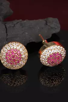 Multicolor Gold plated Stone Earrings