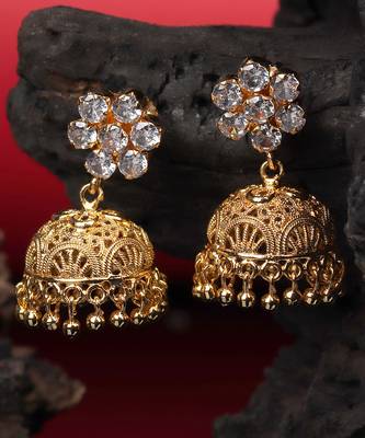 Gold Plated Stone Earrings 1