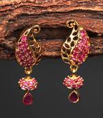 Pink Gold plated Stone Earrings