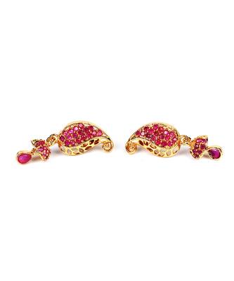 Pink Gold plated Stone Earrings 3