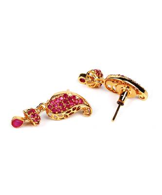 Pink Gold plated Stone Earrings 4