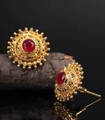 Red Gold plated Stone Earrings